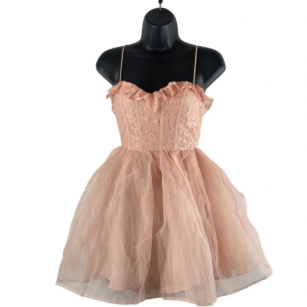 Urban Outfitters Love Triangle Pink Lace Dress-Small, NWT - Picture 5 of 10